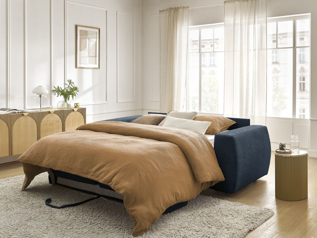 Canapé droit convertible HUGO ouverture express tissu texturé