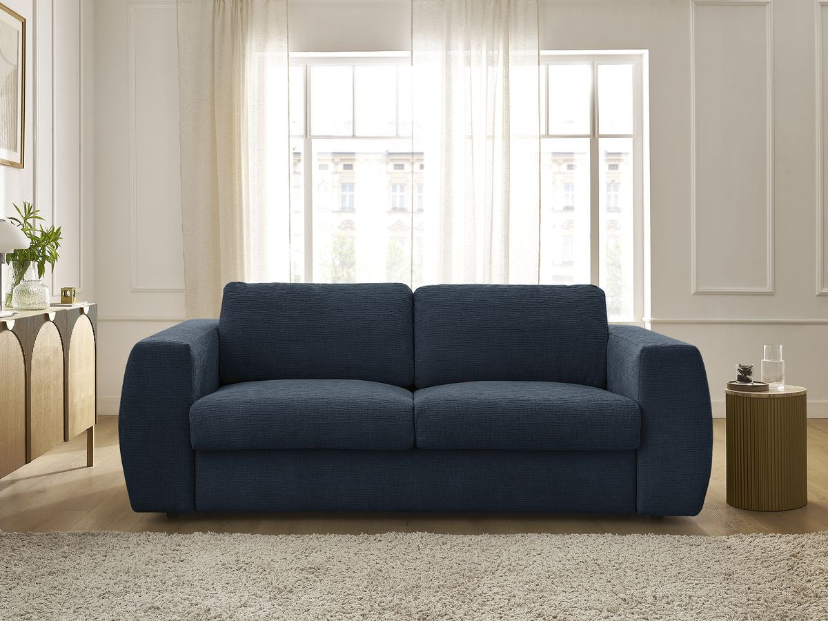 Canapé droit convertible HUGO ouverture express tissu texturé