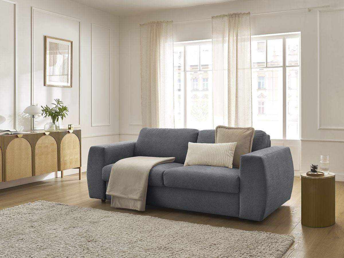 Canapé droit convertible HUGO ouverture express tissu texturé