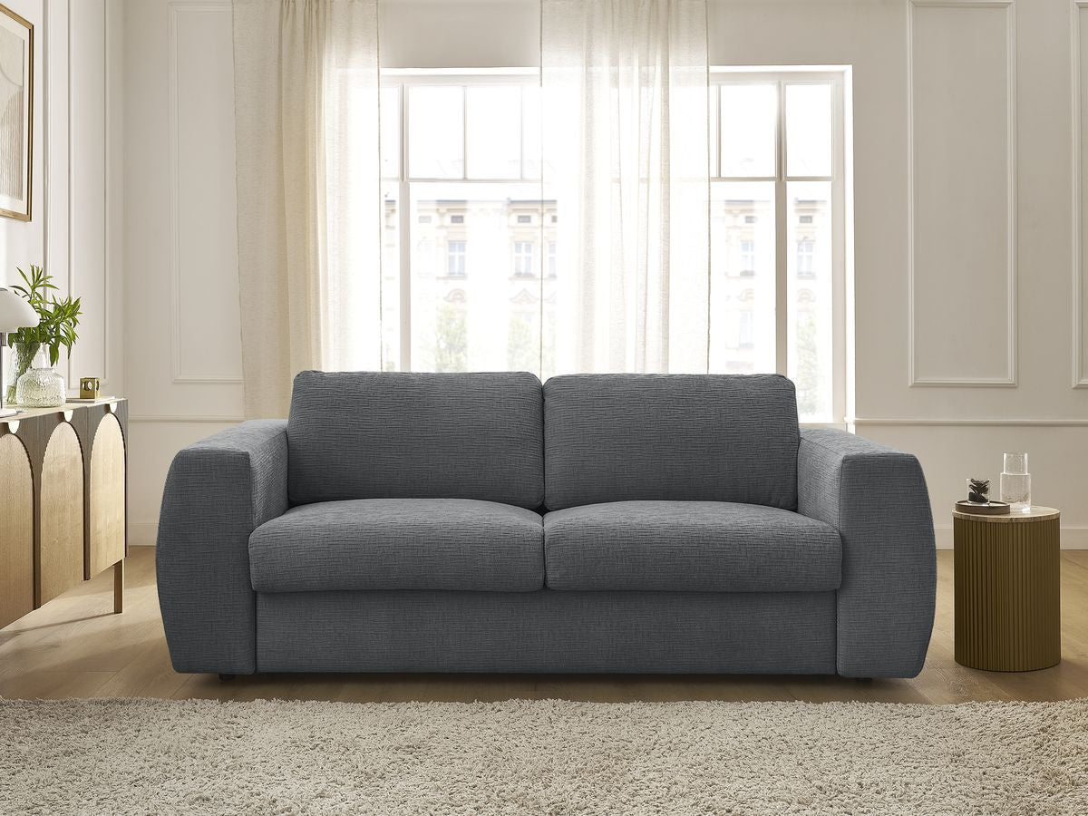 Canapé droit convertible HUGO ouverture express tissu texturé