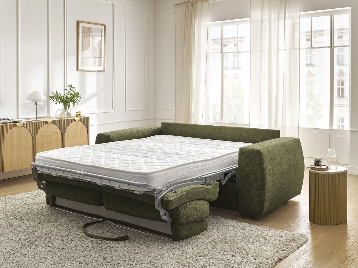 Canapé droit convertible HUGO ouverture express tissu texturé