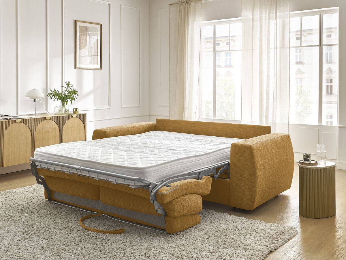 Canapé droit convertible HUGO ouverture express tissu texturé