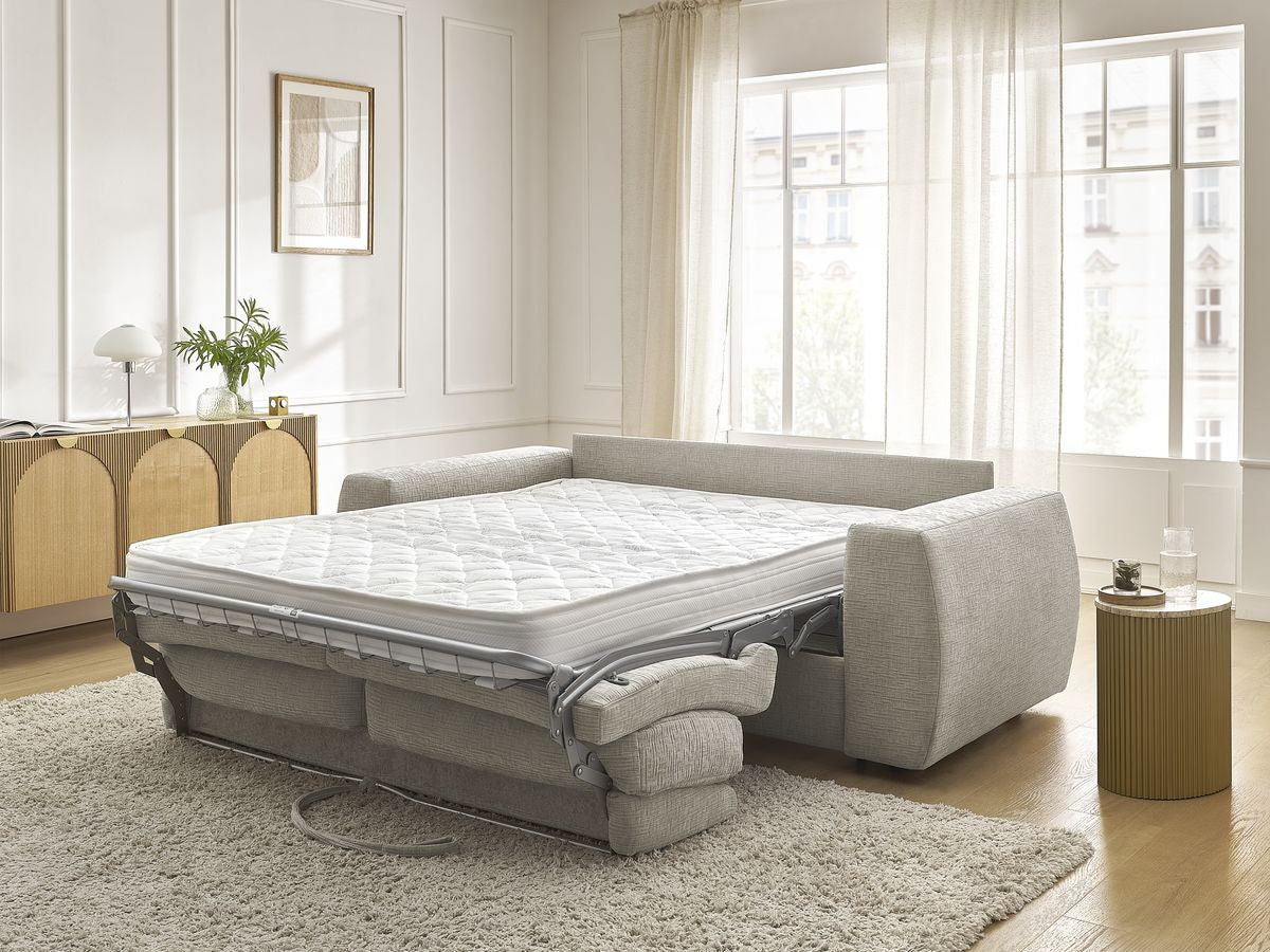 Canapé droit convertible HUGO ouverture express tissu texturé