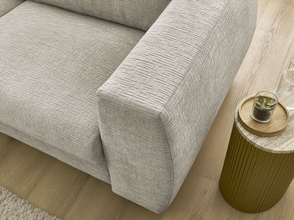 Canapé droit convertible HUGO ouverture express tissu texturé