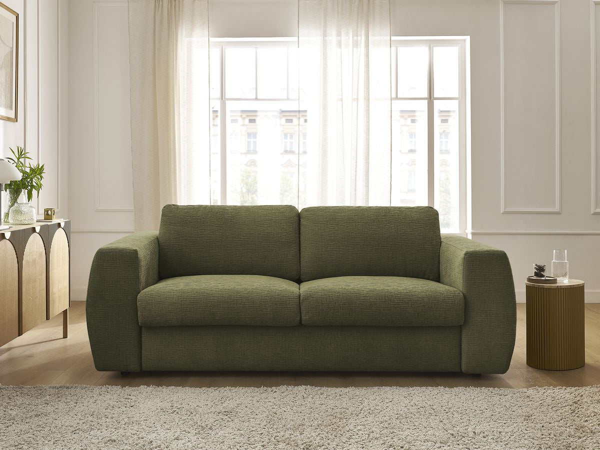 Canapé droit convertible HUGO ouverture express tissu texturé