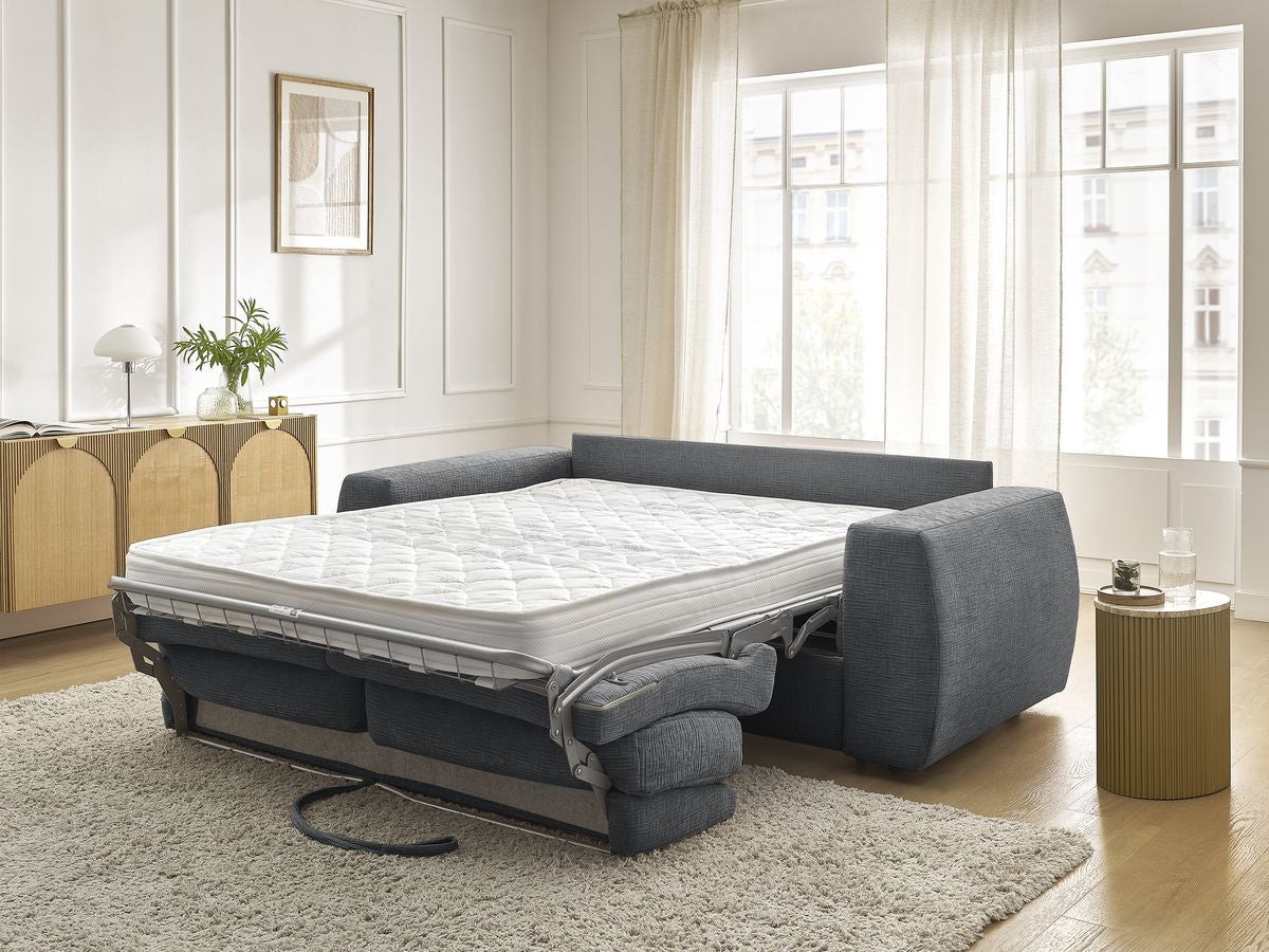 Canapé droit convertible HUGO ouverture express tissu texturé