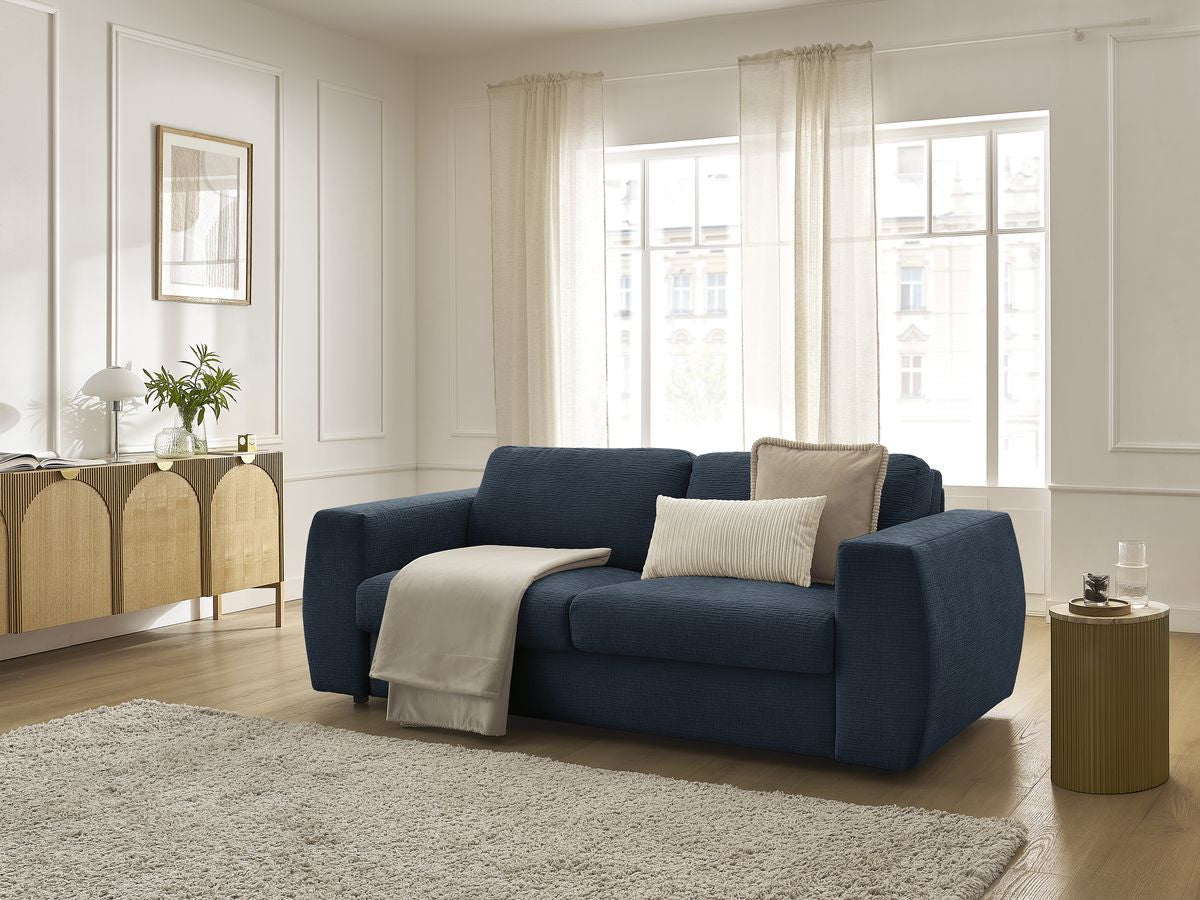 Canapé droit convertible HUGO ouverture express tissu texturé
