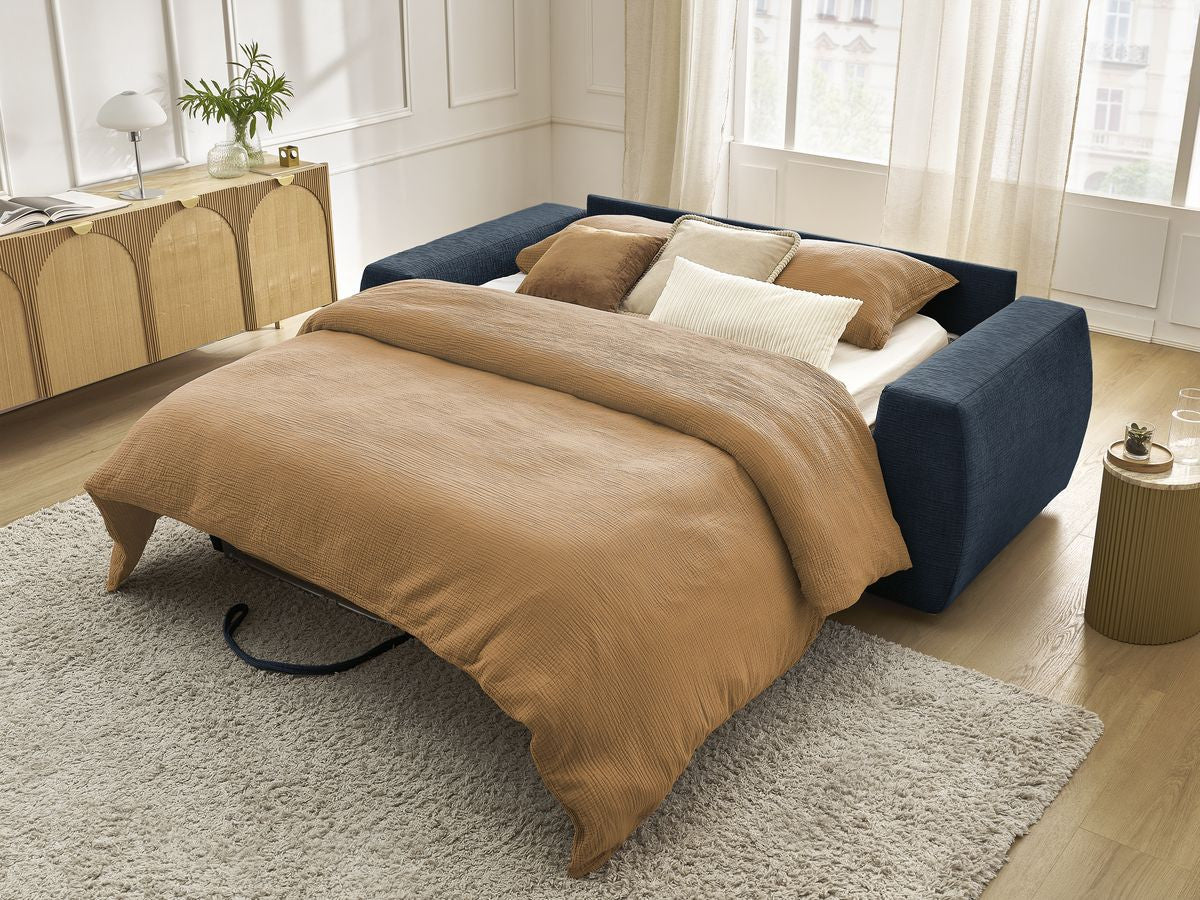 Canapé droit convertible HUGO ouverture express tissu texturé