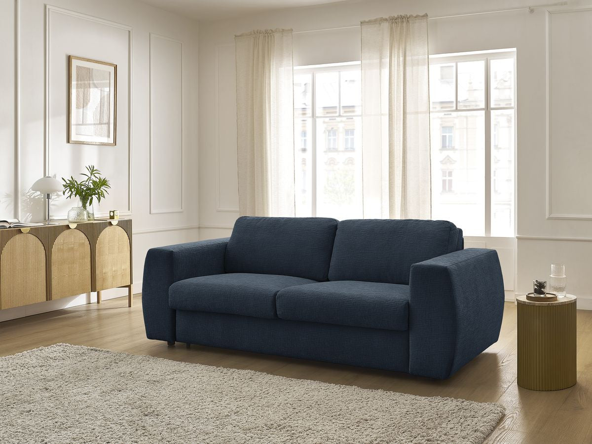 Canapé droit convertible HUGO ouverture express tissu texturé