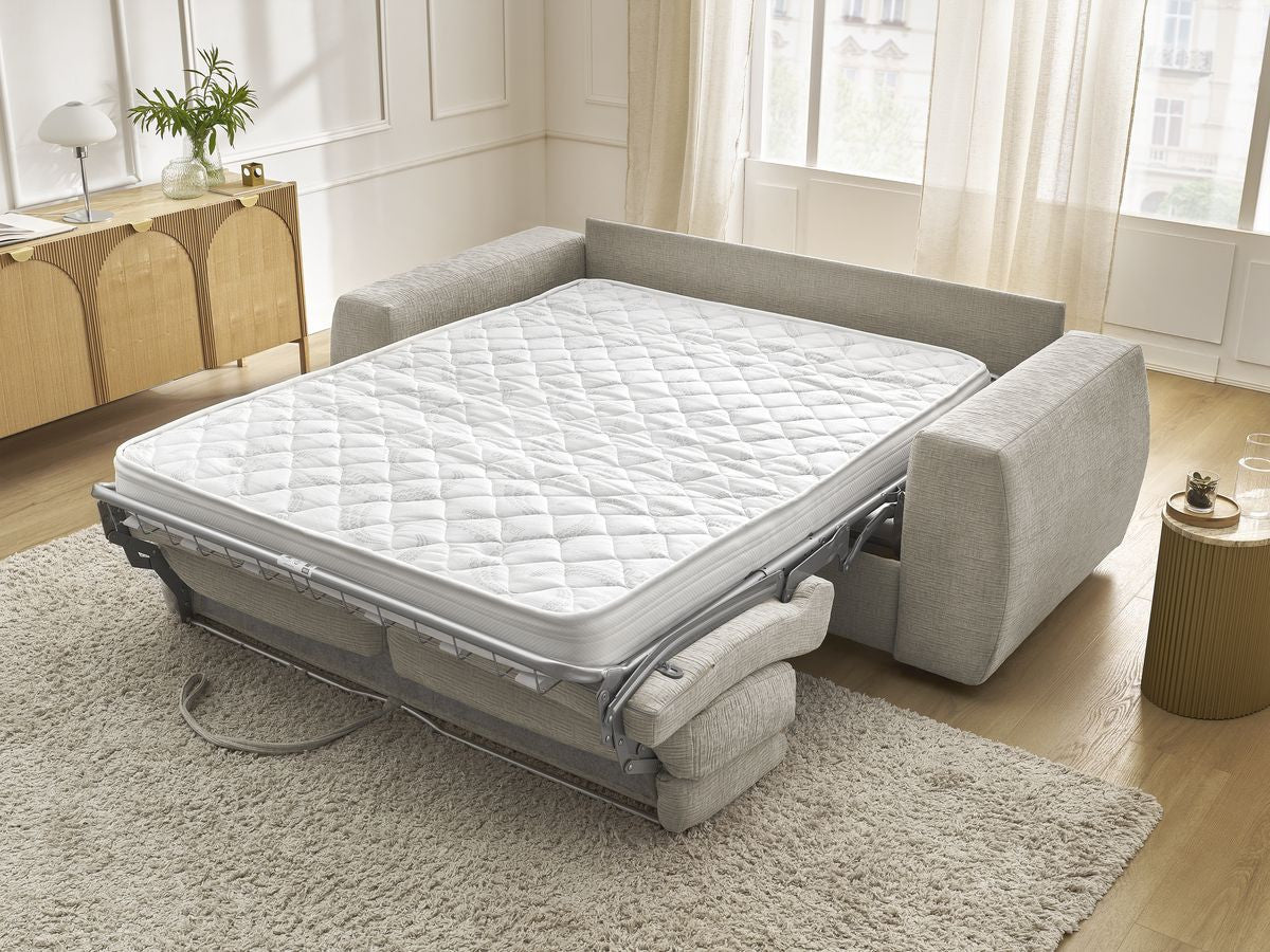 Canapé droit convertible HUGO ouverture express tissu texturé