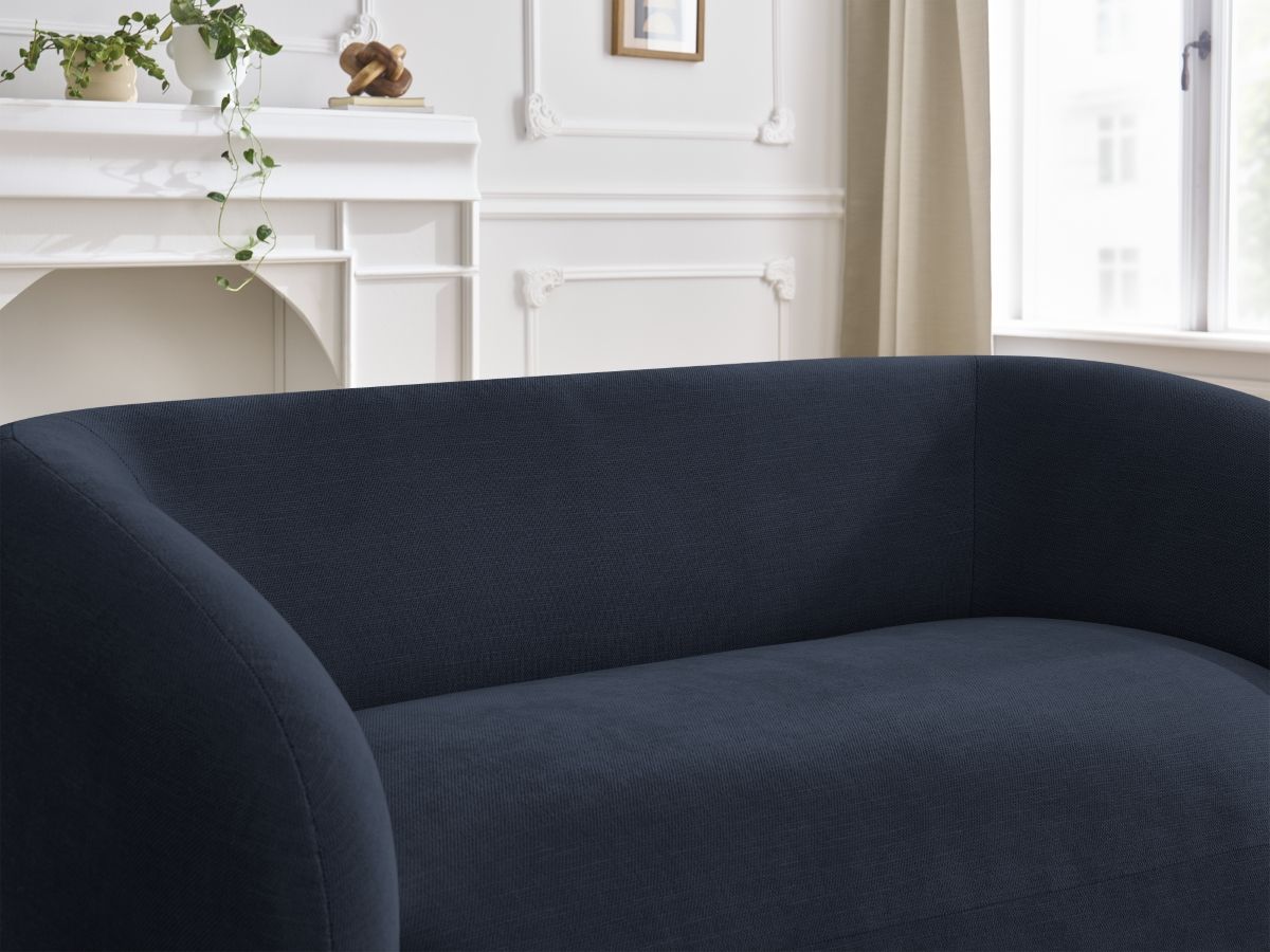 Canapé droit fixe 2 places CELINE tissu lisse