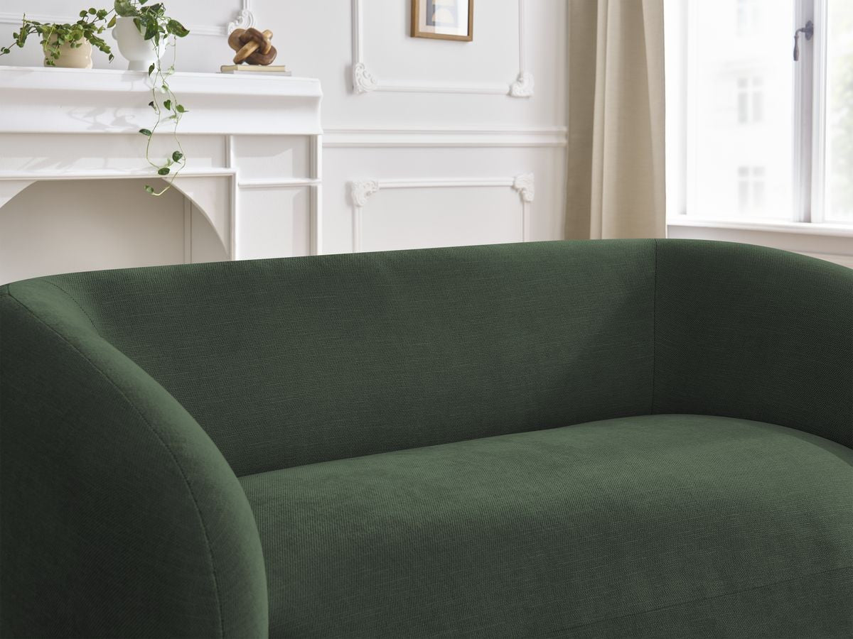 Canapé droit fixe 2 places CELINE tissu lisse