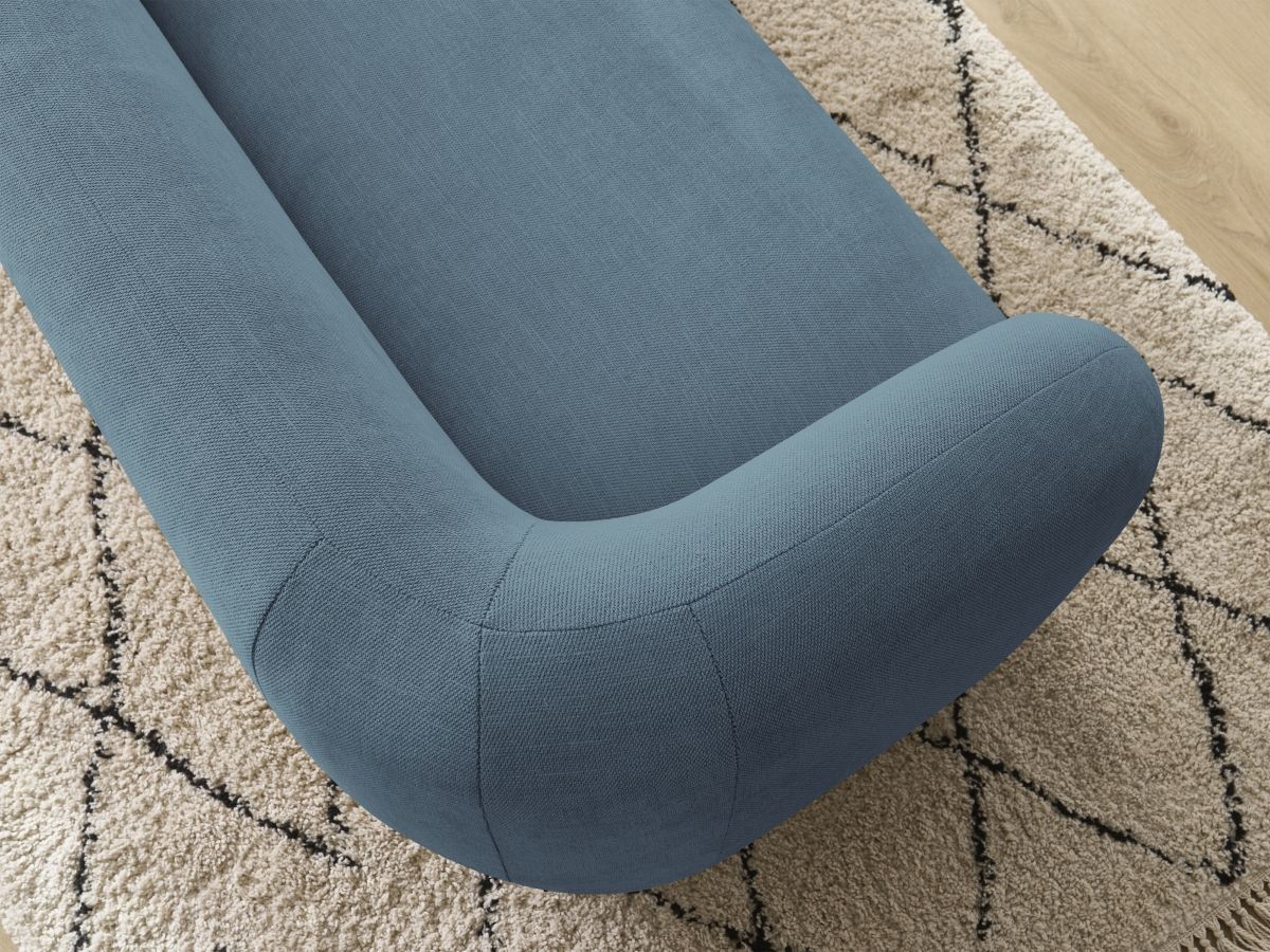 Canapé droit fixe 2 places CELINE tissu lisse