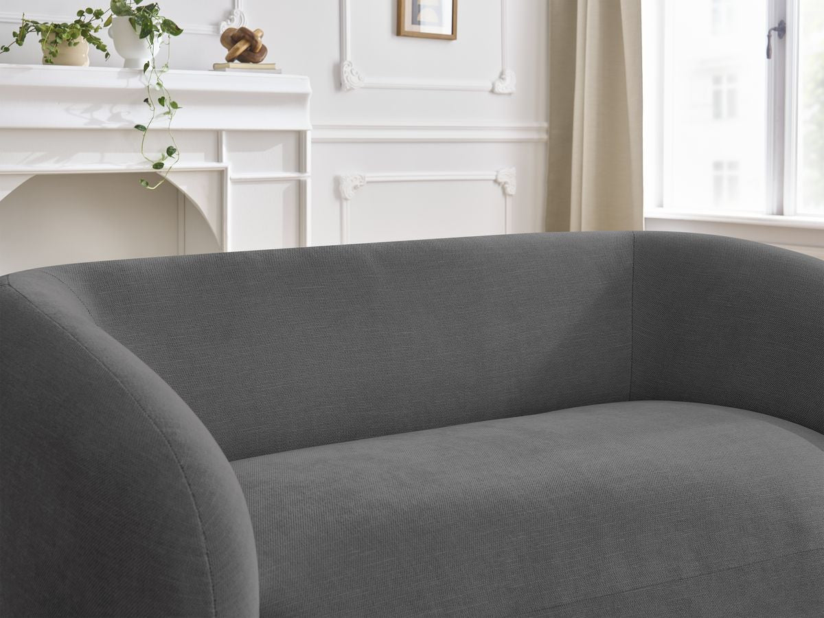 Canapé droit fixe 2 places CELINE tissu lisse