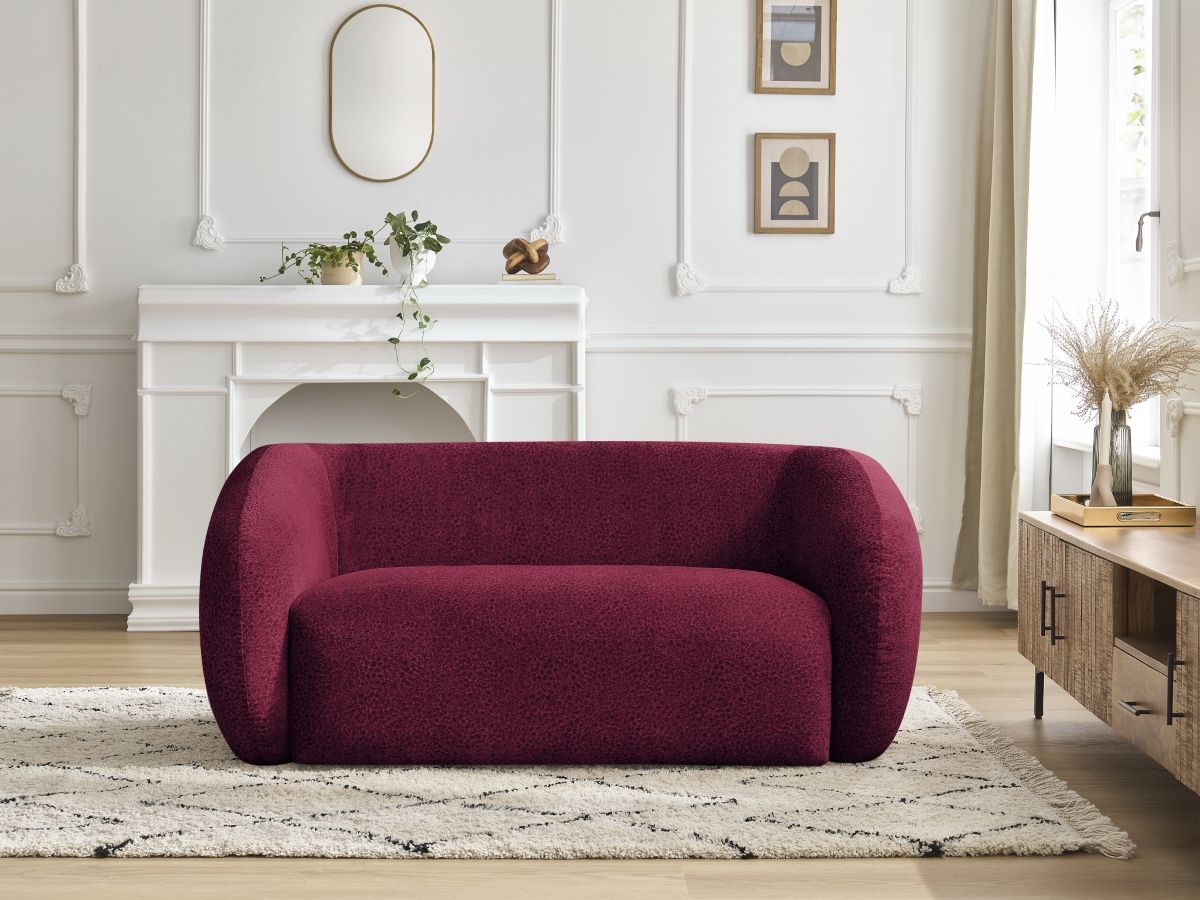 Canapé droit fixe 2 places CELINE tissu texturé