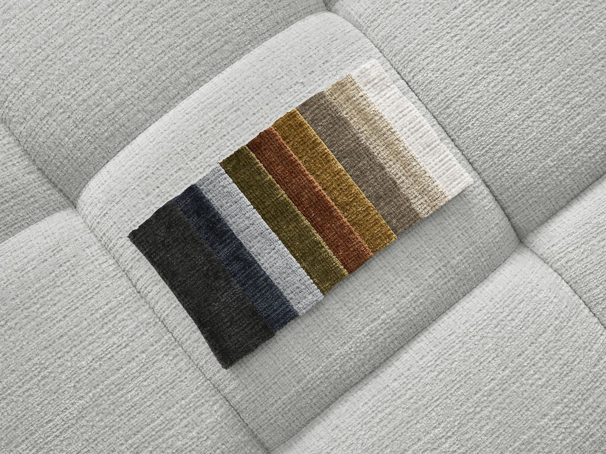 Canapé d'angle fixe IVANE tissu texturé