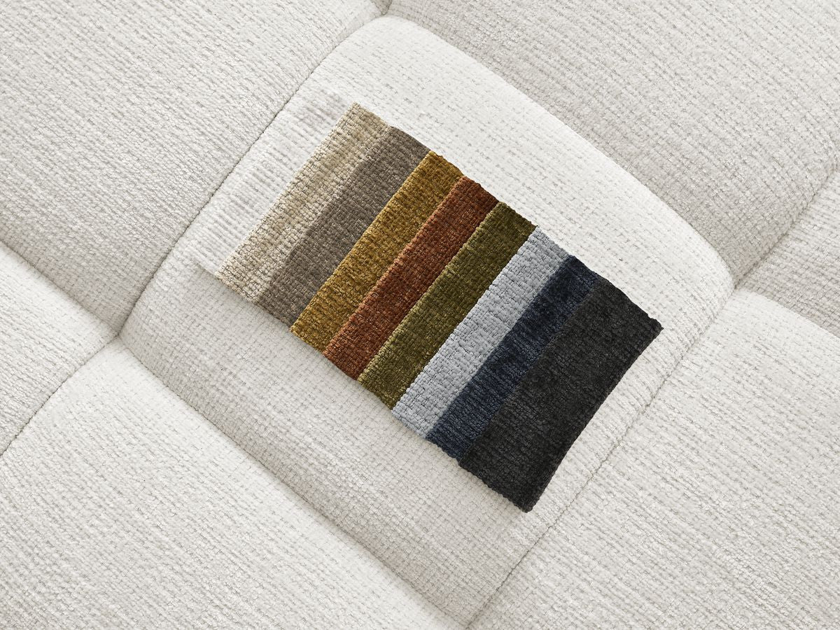 Canapé d'angle fixe IVANE tissu texturé