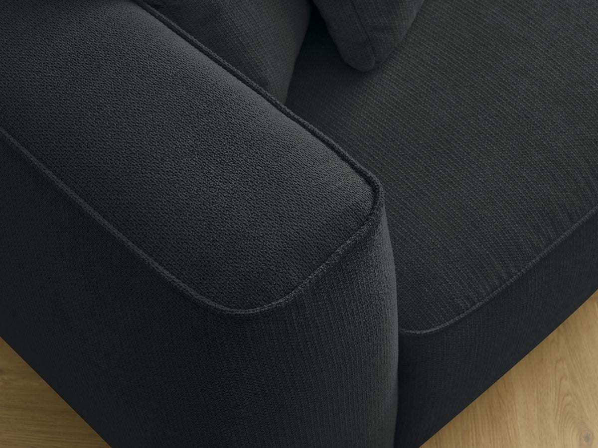 Canapé droit fixe 3 places LEOPOLD tissu chiné avec pouf