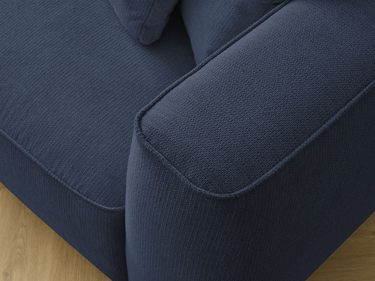 Canapé droit fixe 3 places LEOPOLD tissu chiné avec pouf