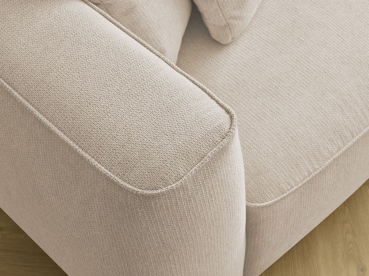 Canapé droit fixe 3 places LEOPOLD tissu chiné avec pouf