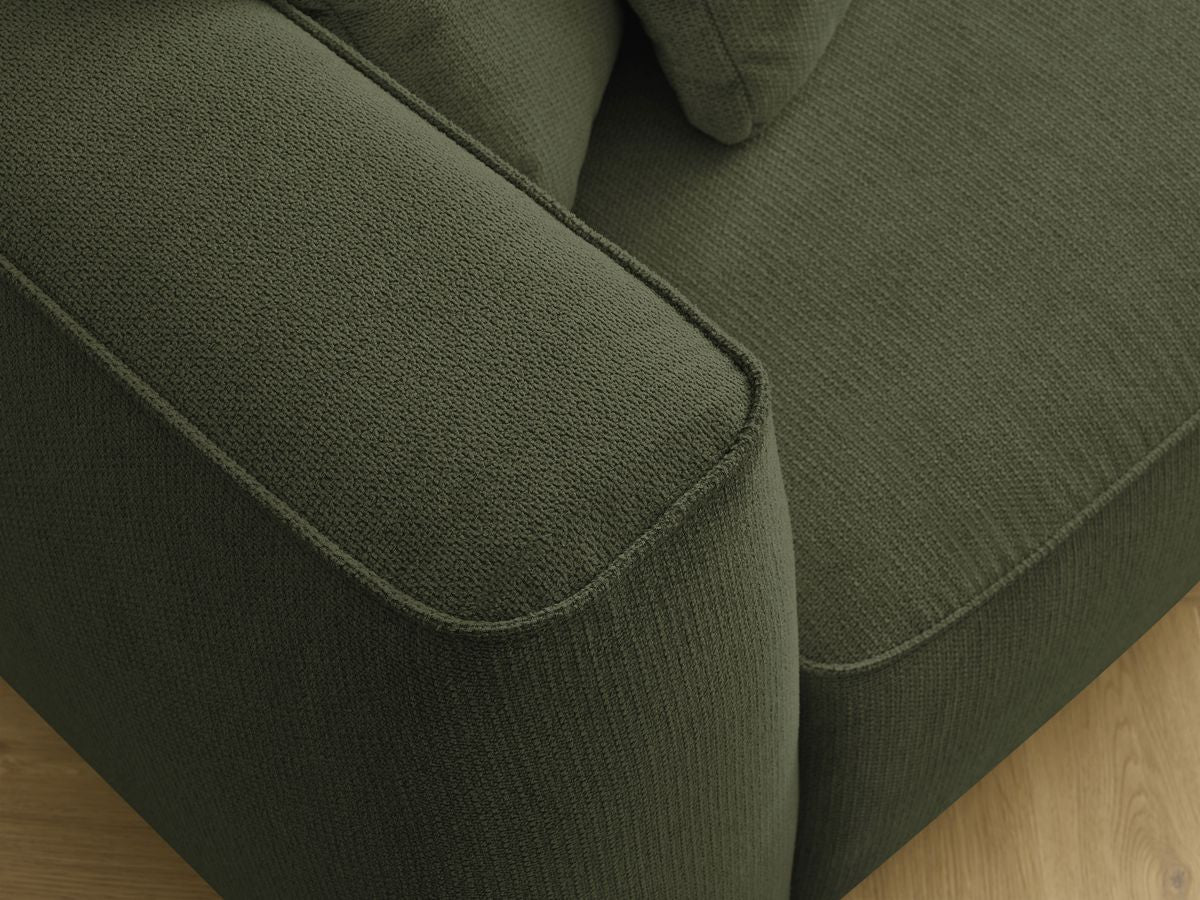 Canapé droit fixe 3 places LEOPOLD tissu chiné avec pouf