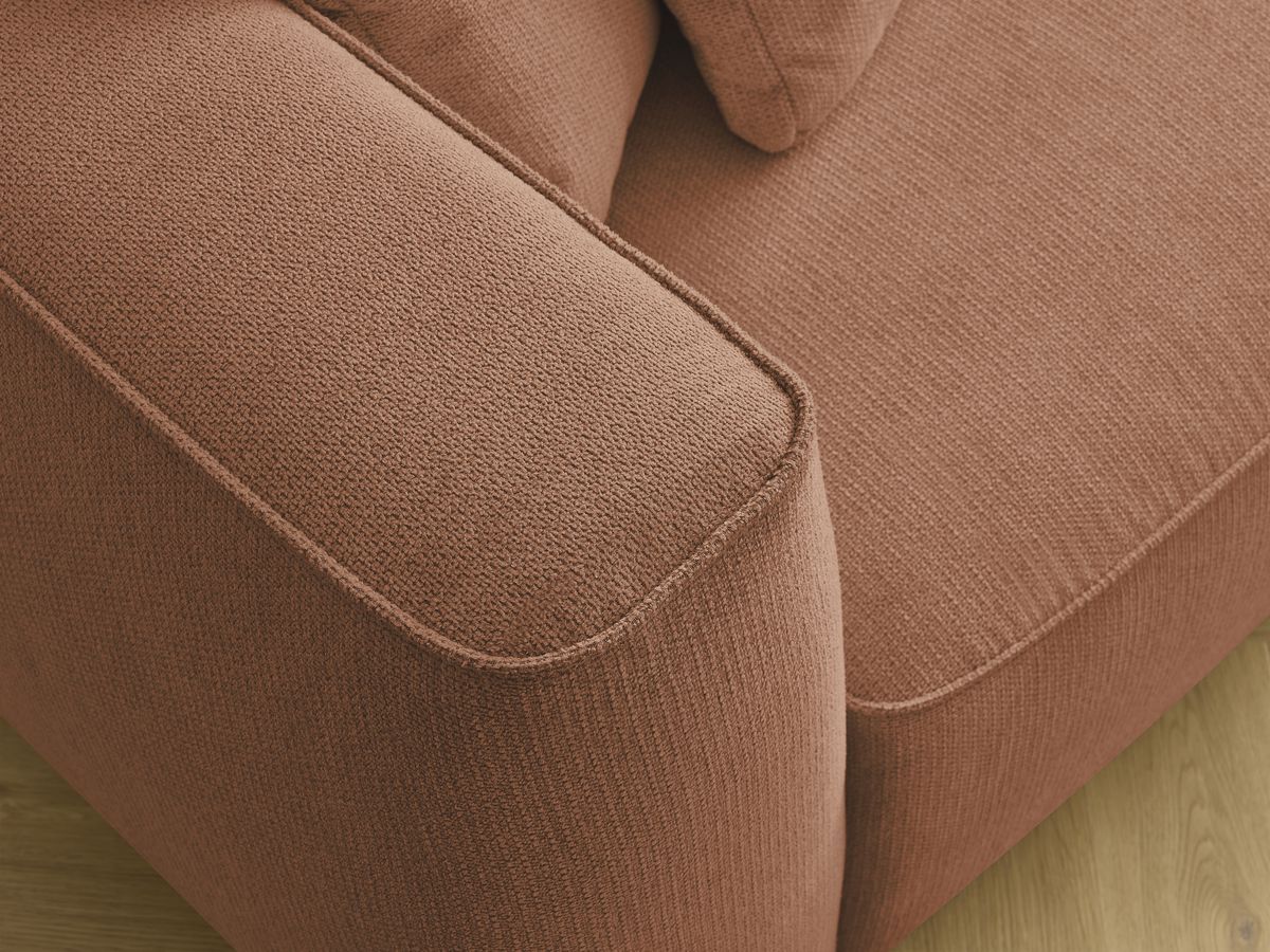 Canapé droit fixe 3 places LEOPOLD tissu chiné avec pouf