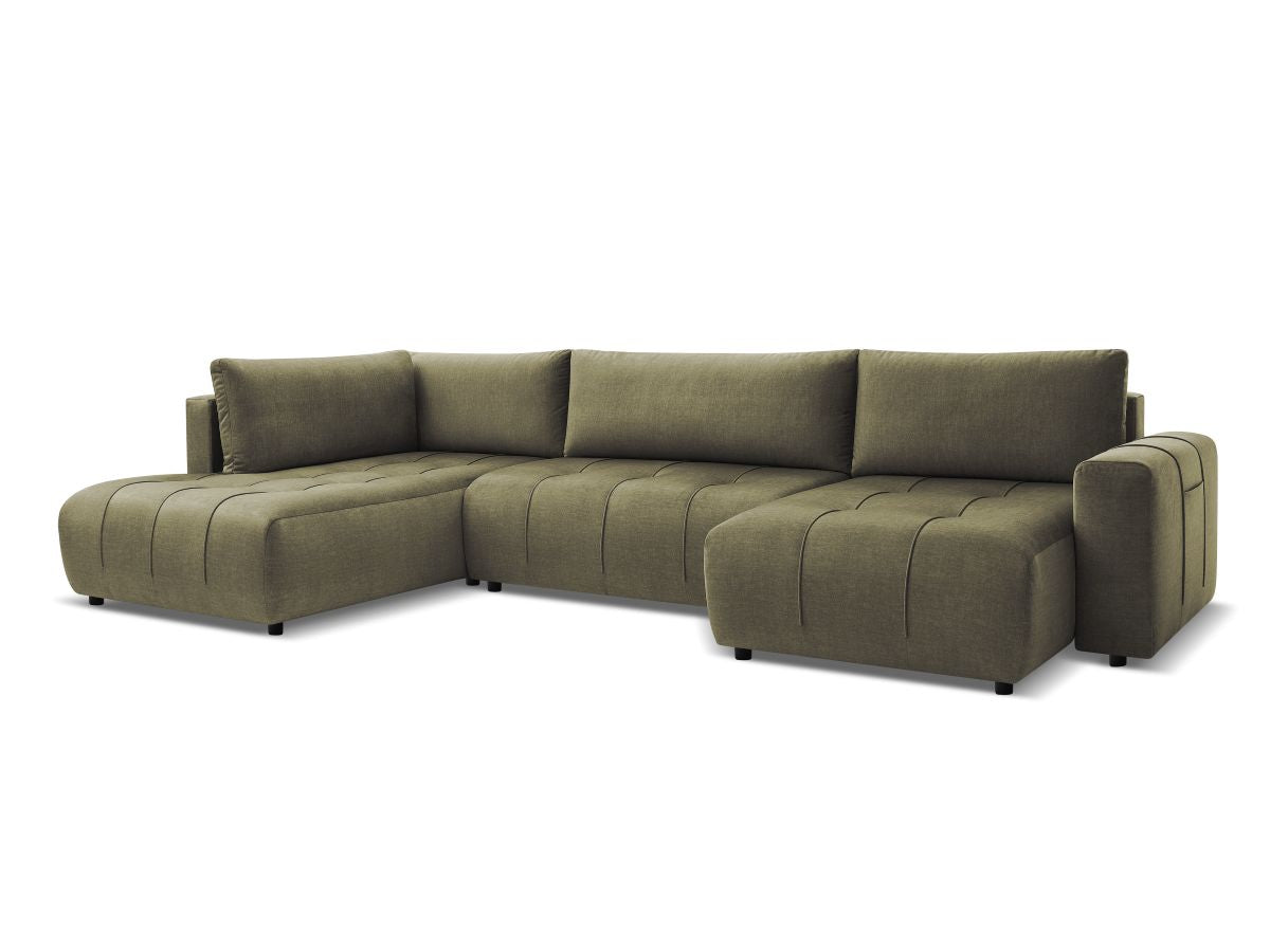 Canapé panoramique convertible coffre ARSENE tissu velours