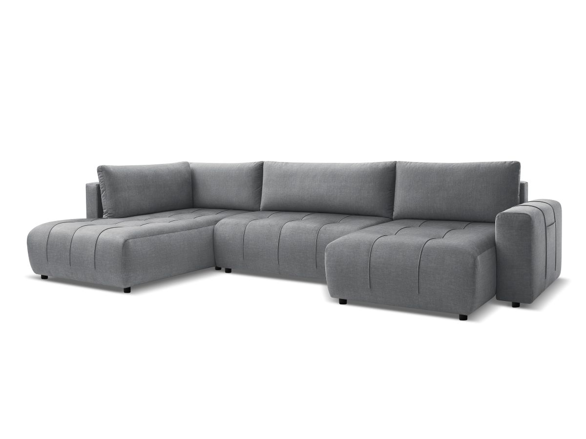 Canapé panoramique convertible coffre ARSENE tissu velours