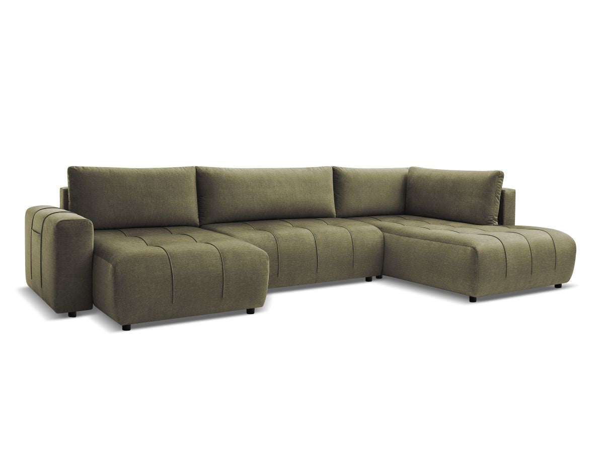 Canapé panoramique convertible coffre ARSENE tissu velours
