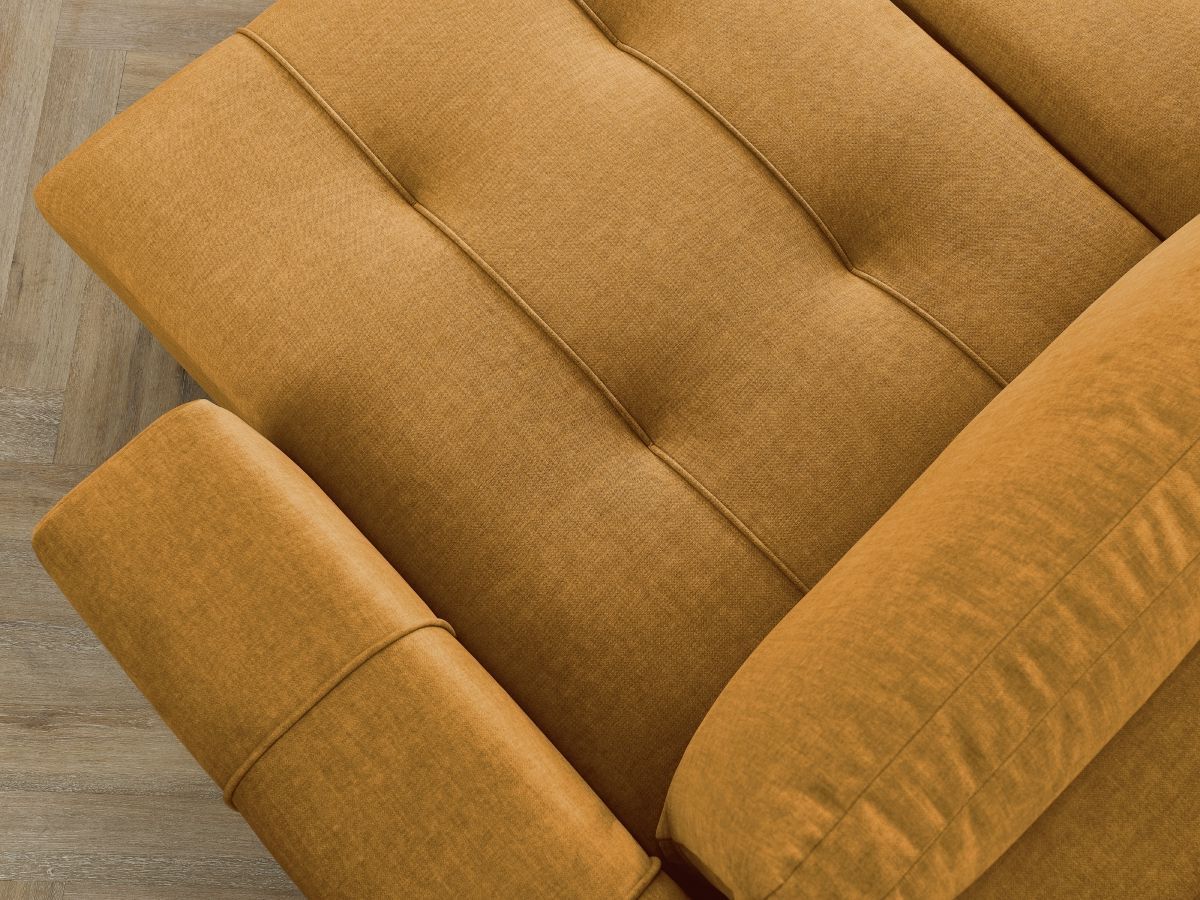 Canapé panoramique convertible coffre ARSENE tissu velours