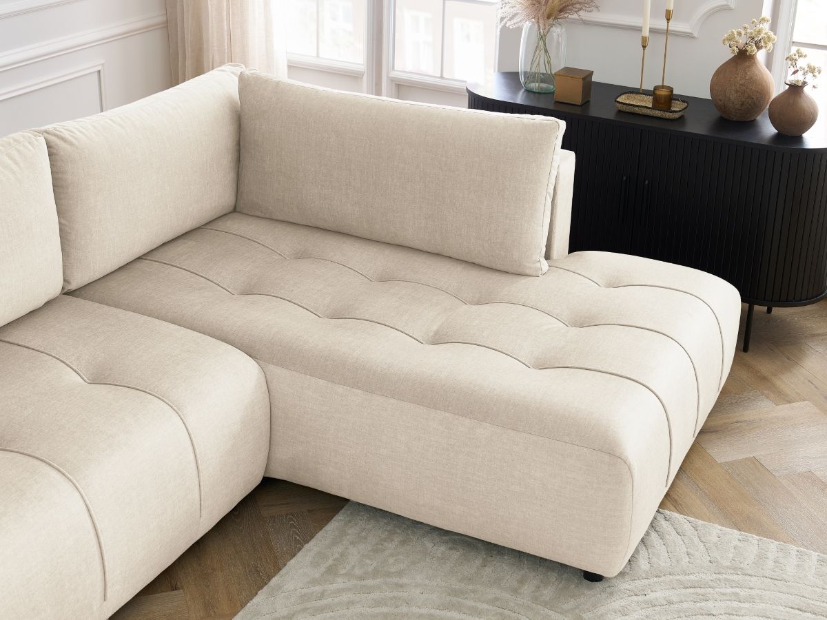 Canapé panoramique convertible coffre ARSENE tissu velours