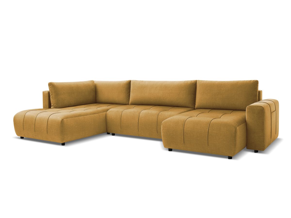 Canapé panoramique convertible coffre ARSENE tissu velours
