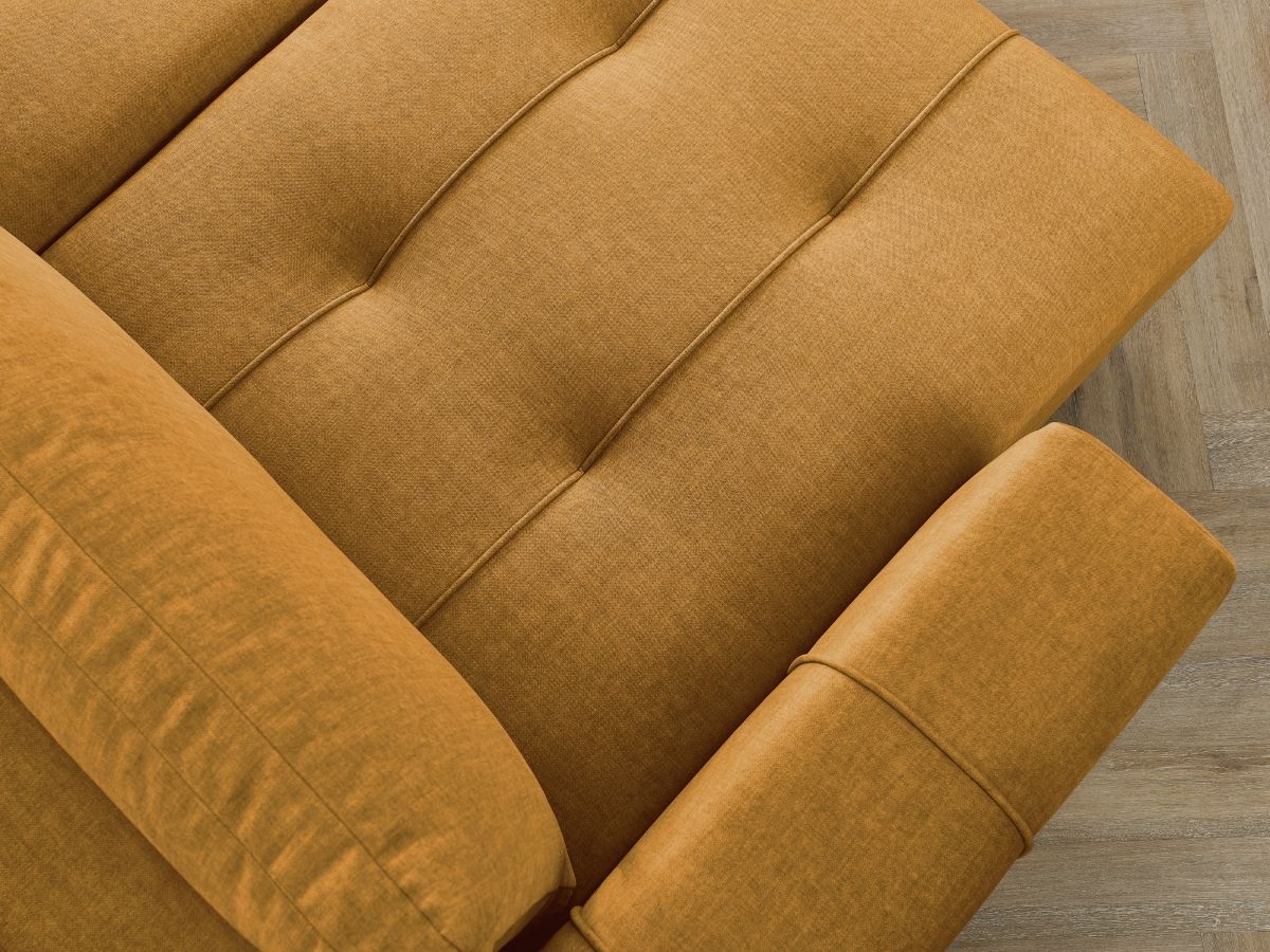 Canapé panoramique convertible coffre ARSENE tissu velours