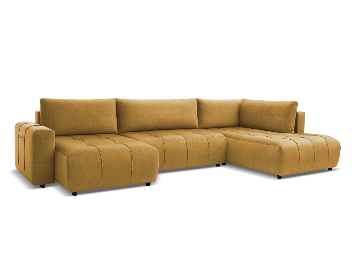 Canapé panoramique convertible coffre ARSENE tissu velours