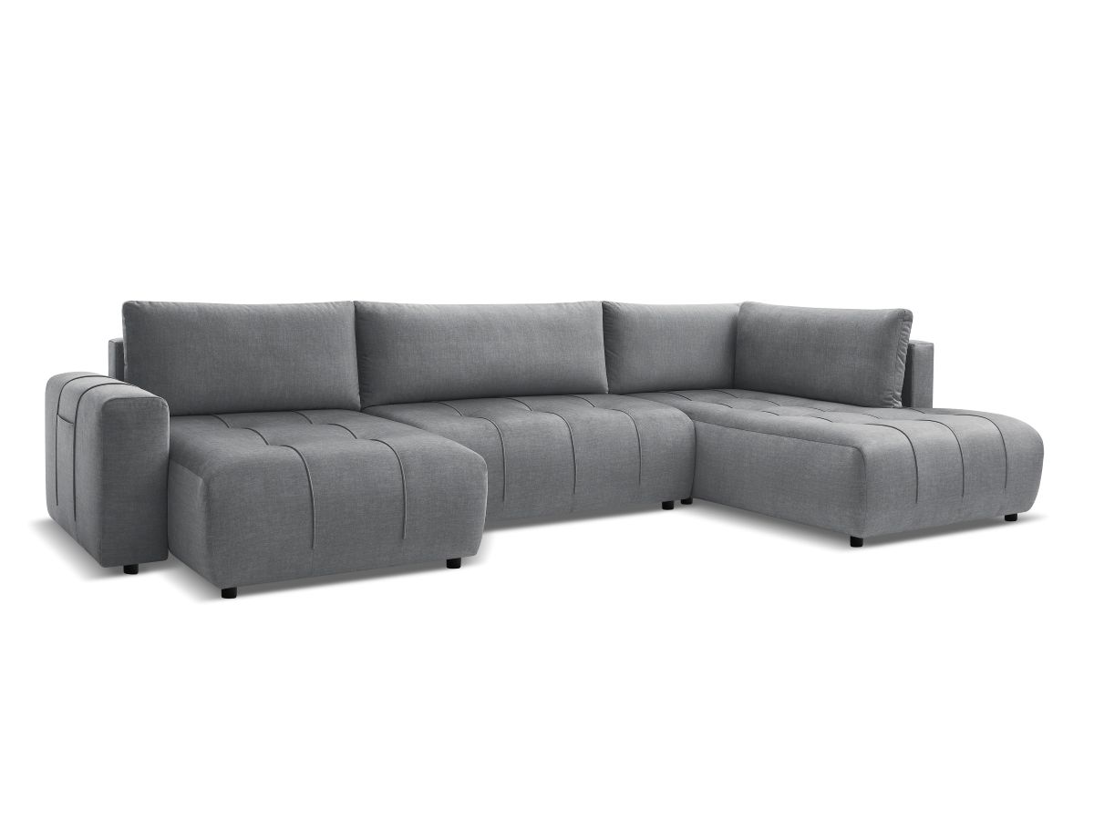 Canapé panoramique convertible coffre ARSENE tissu velours