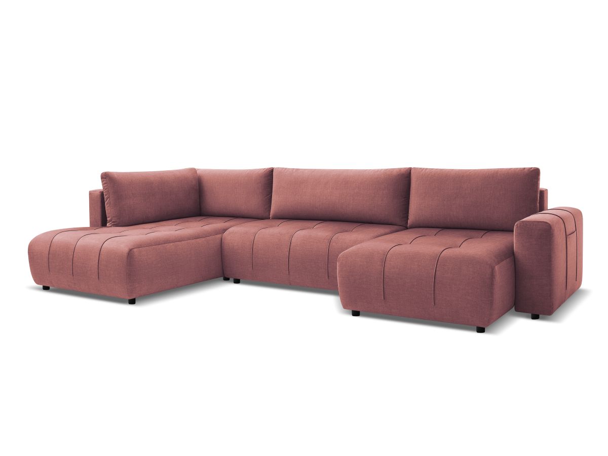 Canapé panoramique convertible coffre ARSENE tissu velours