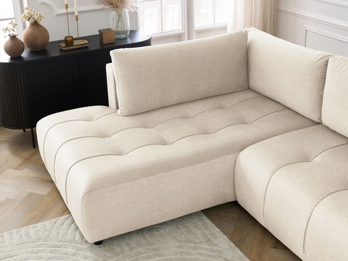Canapé panoramique convertible coffre ARSENE tissu velours