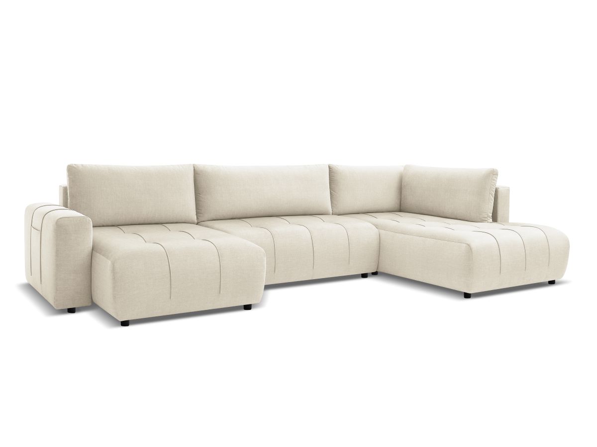 Canapé panoramique convertible coffre ARSENE tissu velours
