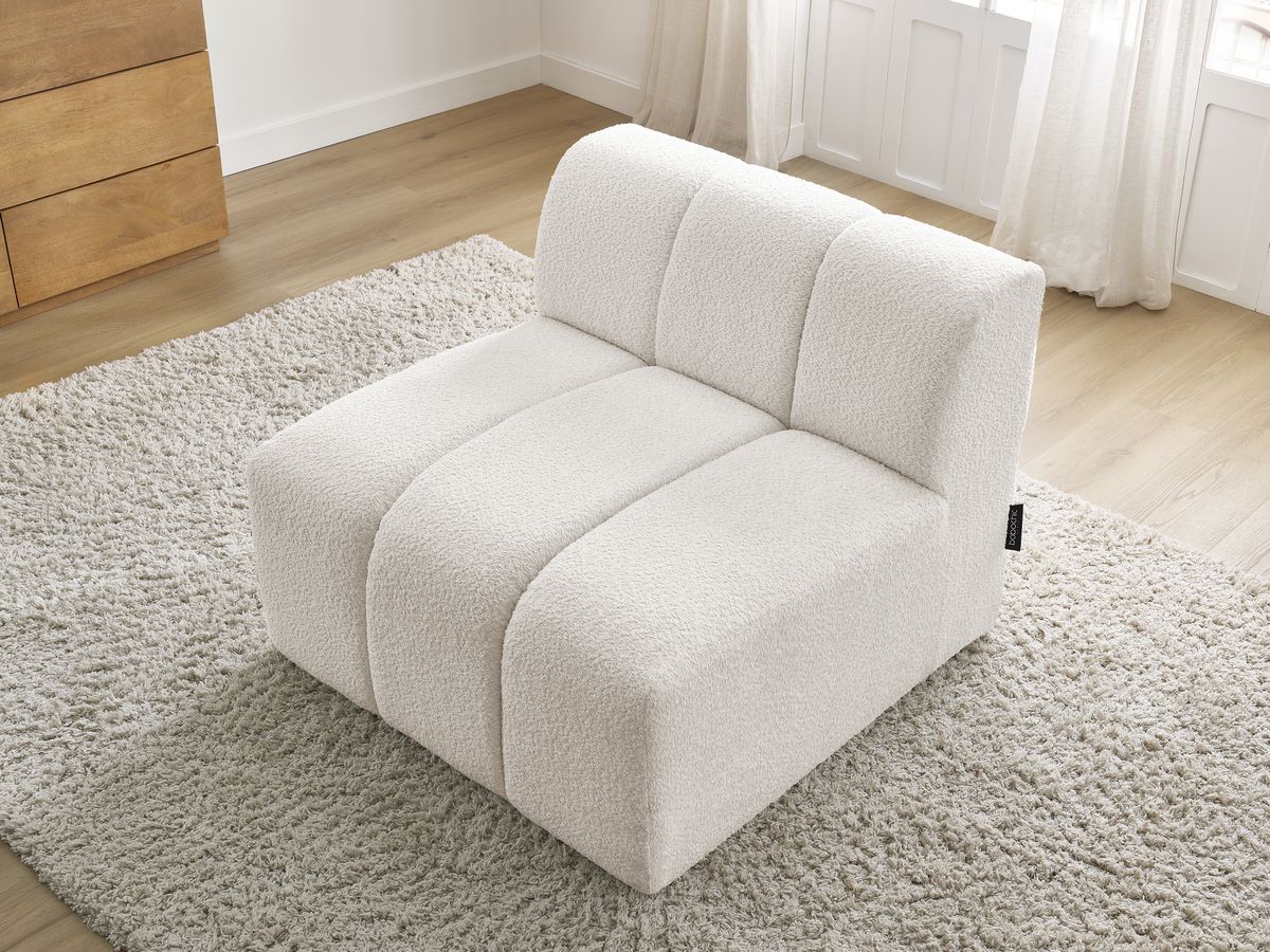 Chauffeuse 1 place pour canapé modulable ANNECY tissu bouclette