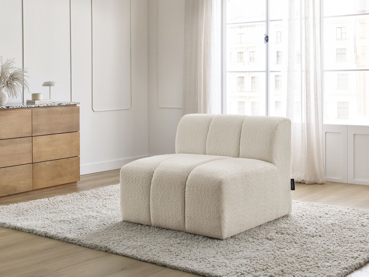 Chauffeuse 1 place pour canapé modulable ANNECY tissu bouclette