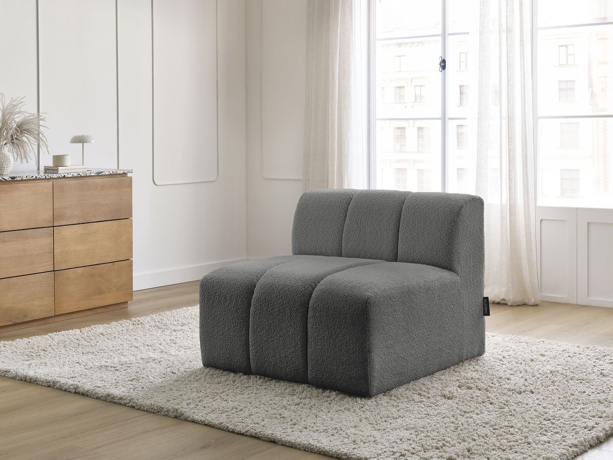 Chauffeuse 1 place pour canapé modulable ANNECY tissu bouclette