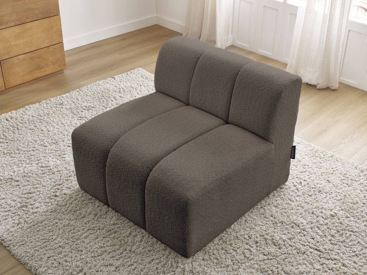 Chauffeuse 1 place pour canapé modulable ANNECY tissu bouclette