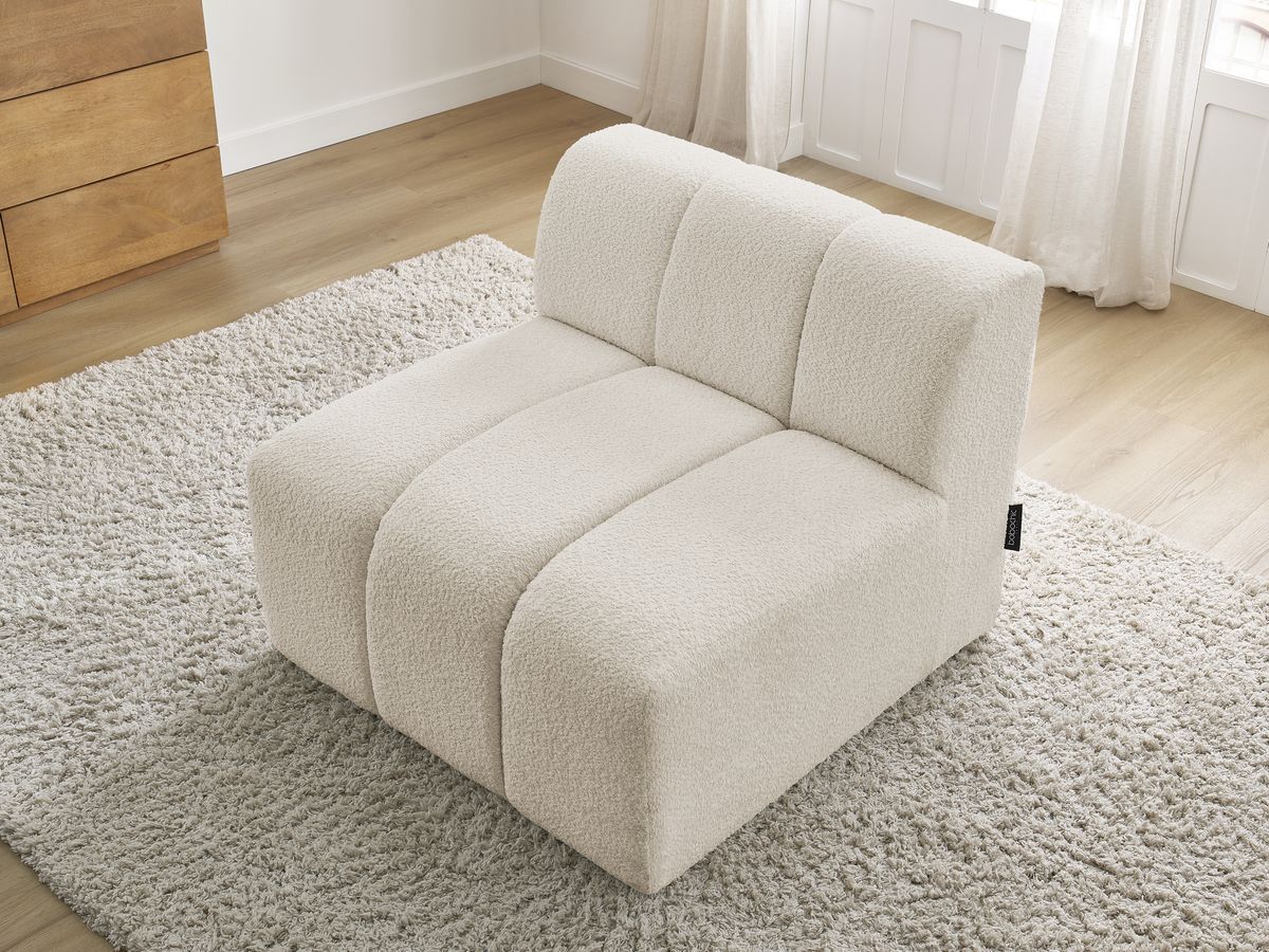 Chauffeuse 1 place pour canapé modulable ANNECY tissu bouclette