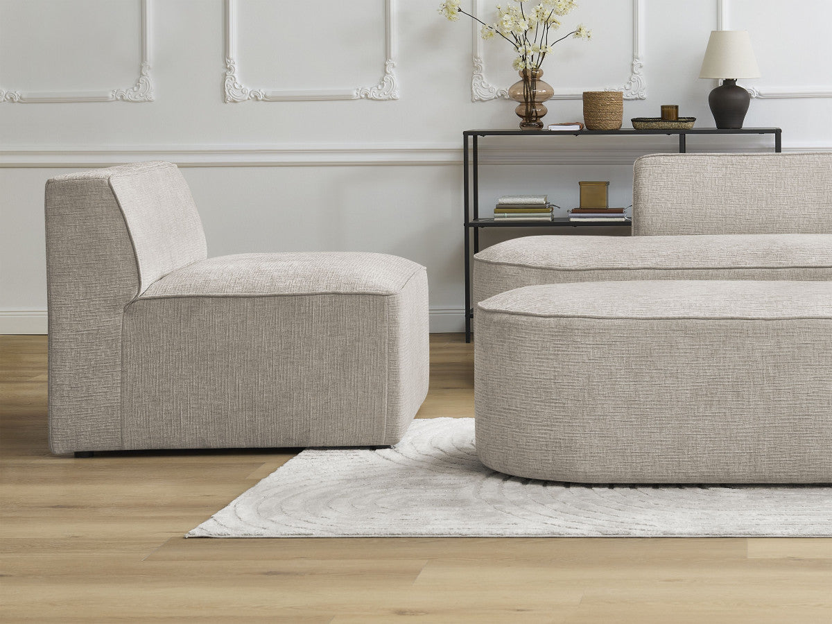 Chauffeuse 1 place pour canapé modulable ROUSSEAU tissu texturé