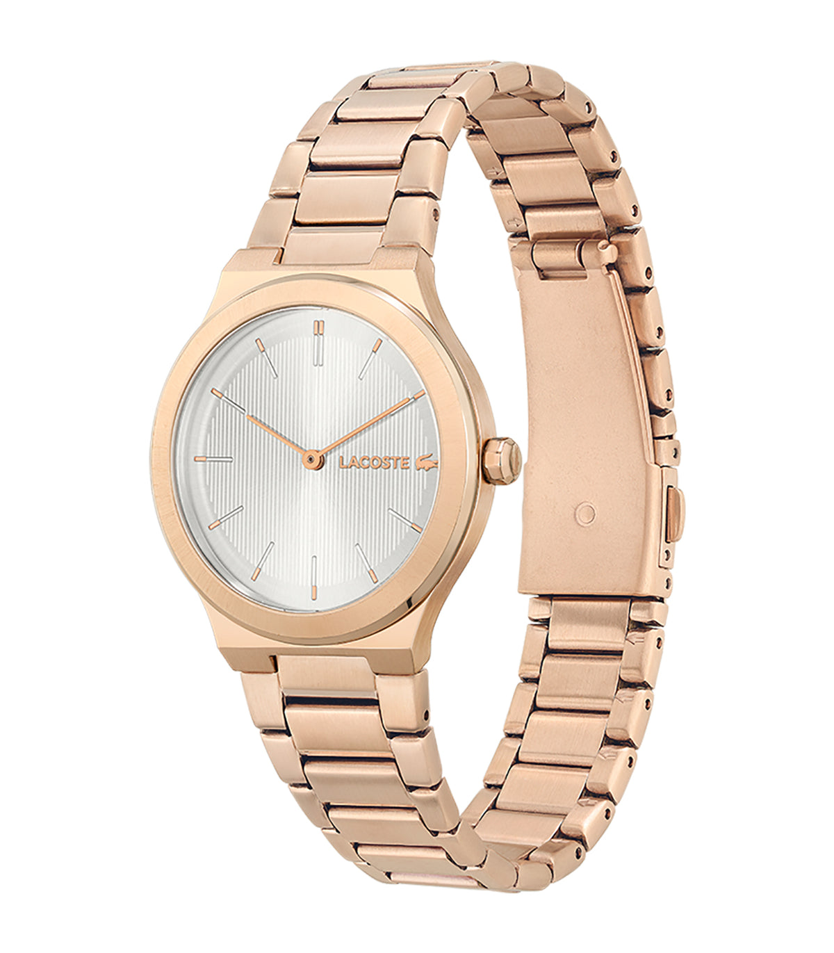 Lacoste - Classic Elegance - Vrouw - Roségouden Armband - Roségouden Kast - Zilveren Wijzerplaat