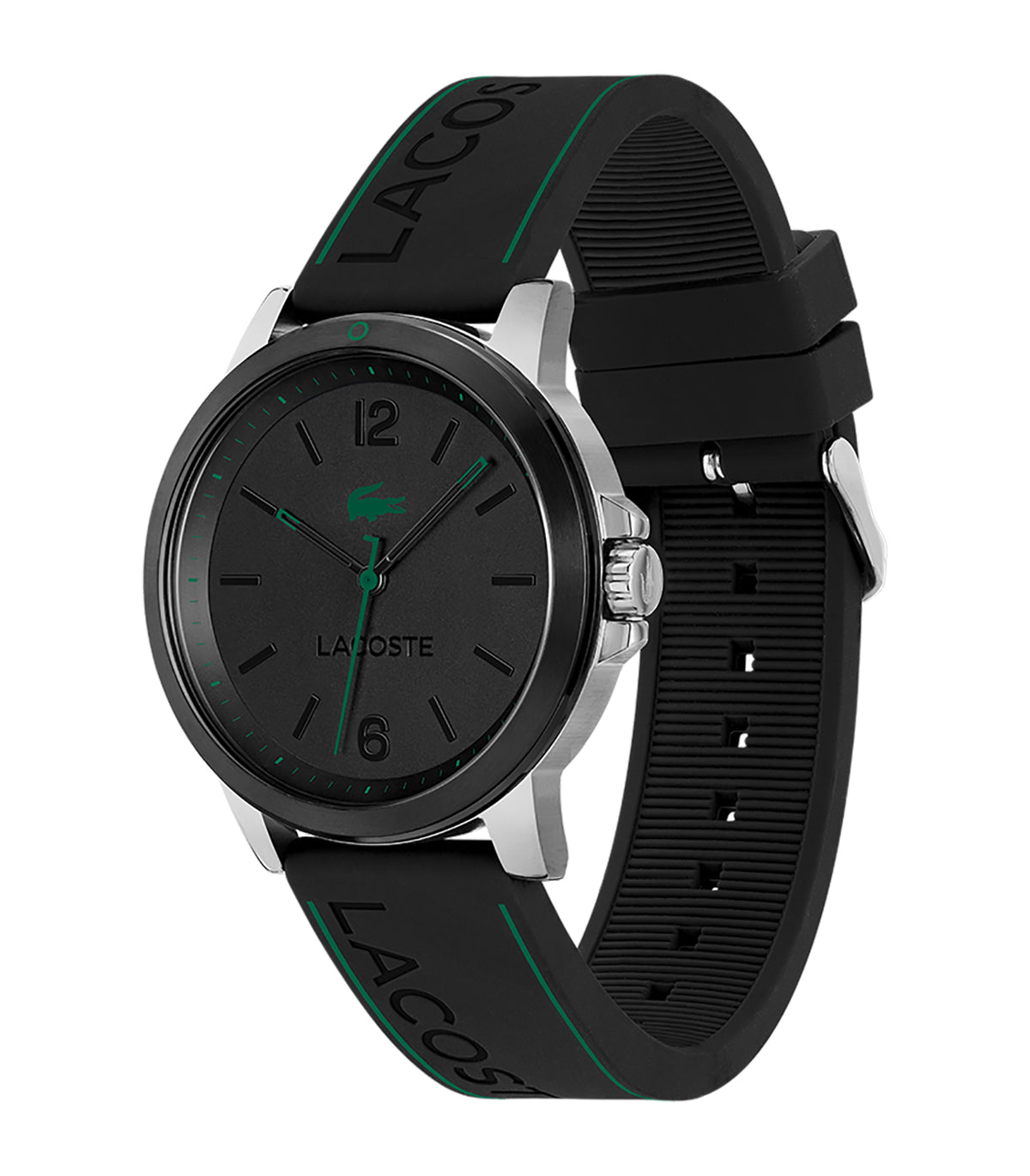 Lacoste - Sport Inspired - Man - Zwarte Armband - Zwarte Wijzerplaat - Staal / Zwarte Kast