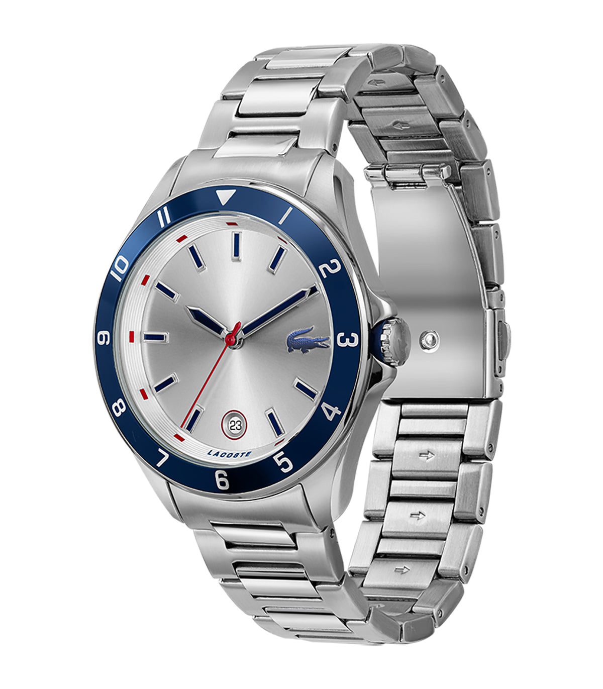 Lacoste - Sport Inspired - Man - Zilveren Armband - Zwarte Wijzerplaat - Zilveren Kast