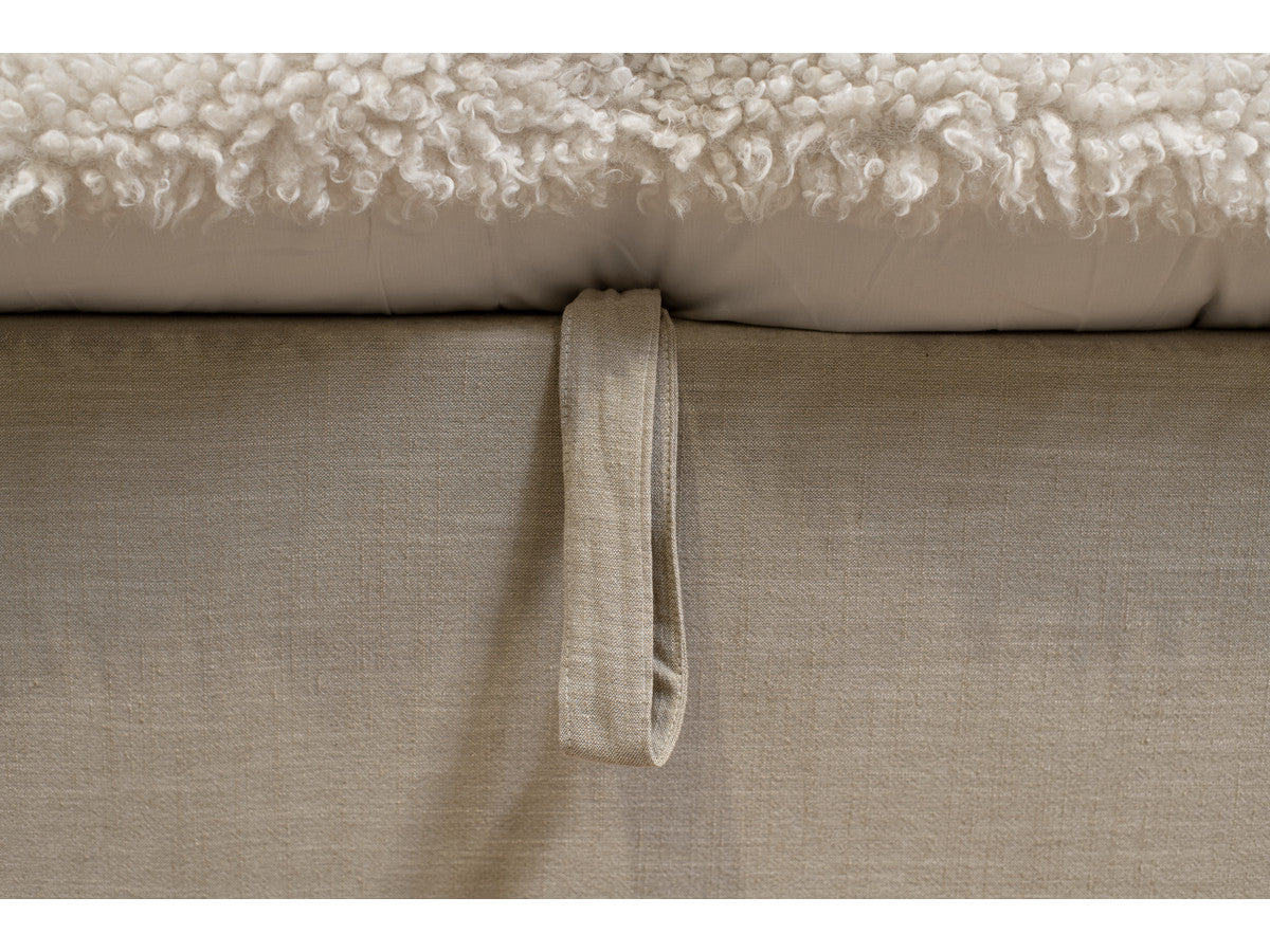 Lit coffre COLETTE tissu texturé avec lin
