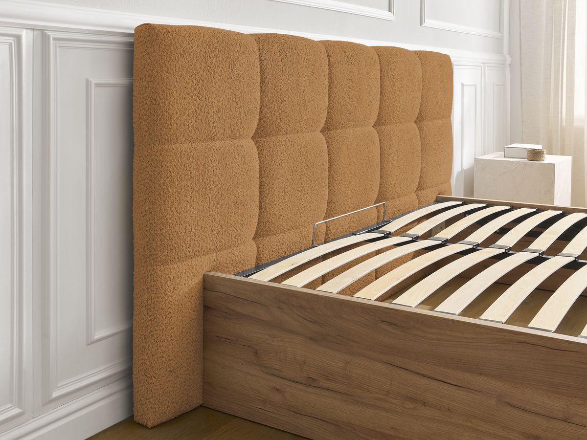 Lit coffre KUMO tissu bouclette