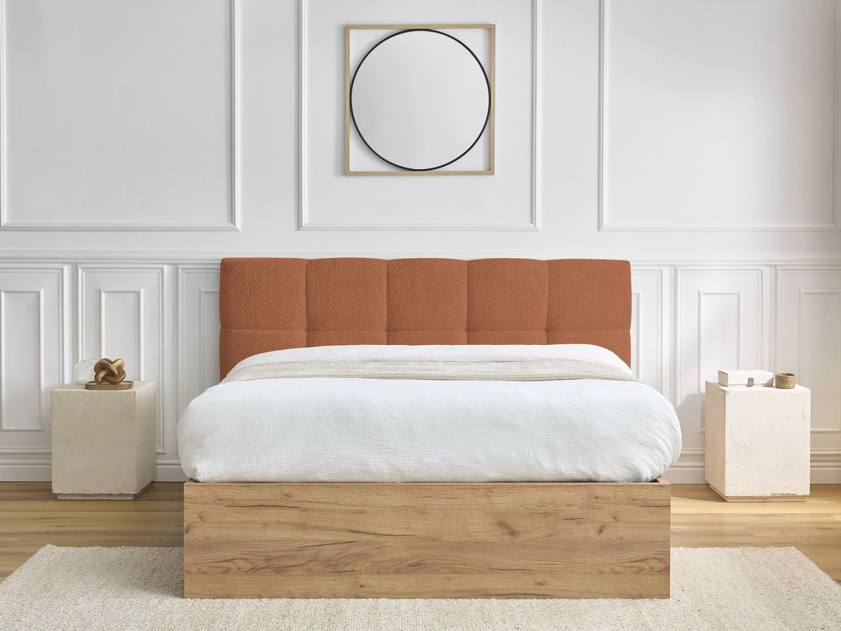 Lit coffre KUMO tissu bouclette